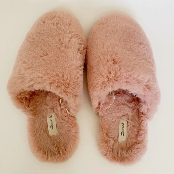 MADEWELL Pink Wallis Faux Fur Slipper SZ 10 - Picture 8 of 9